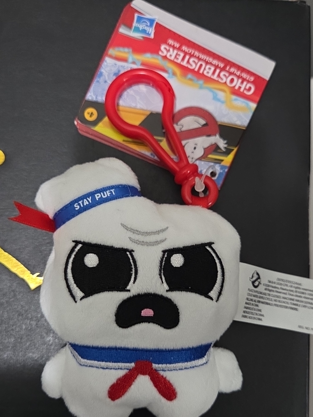 Hasbro Stay Puft Plush Keychain - White, Red, Blue